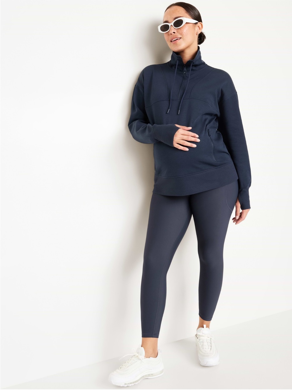 Old Navy Maternity Full-Panel 7/8 Leggings with Side Pockets - Dusk Navy -Sz M - Picture 4 of 11
